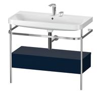 Bathroom Set Duravit Happy D.2 Plus 2-hole washbasin, 1-drawer metal console 975mm Satin Night Blue HP4843E9898