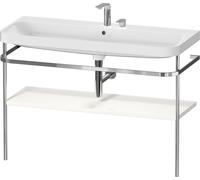 Bathroom Set Duravit Happy D.2 Plus 2-hole washbasin, 1-shelf metal console 1175mm White high gloss HP4839E22220000