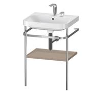 Bathroom Set Duravit Happy D.2 Plus 2-hole washbasin, 1-shelf metal console 575mm Linen Matt HP4835E7575