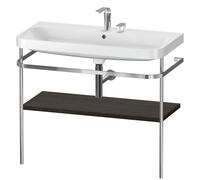 Bathroom Set Duravit Happy D.2 Plus 2-hole washbasin, 1-shelf metal console 975mm Brushed Walnut HP4838E6969