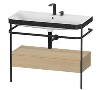 Bathroom Set Duravit Happy D.2 Plus 2-hole washbasin, c-bonded metal console, 1 drawer 975mm Mediterranean Oak HP4743E7171