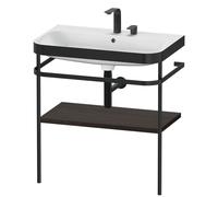 Bathroom Set Duravit Happy D.2 Plus 2-hole washbasin, c-bonded metal console, 1 shelf 775mm Brushed Walnut HP4737E6969