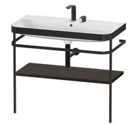 Bathroom Set Duravit Happy D.2 Plus 2-hole washbasin, c-bonded metal console, 1 shelf 975mm Brushed Walnut HP4738E6969