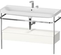 Bathroom Set Duravit Happy D.2 Plus 2-hole washbasin, Metal console, 1 drawer 1175mm White high gloss HP4844E22220000