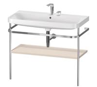 Bathroom Set Duravit Happy D.2 Plus 2-hole washbasin, Metal console, 1 shelf 975mm Taupe Super Mat HP4838E8383