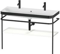 Bathroom Set Duravit Happy D.2 Plus Double washbasin, c-bonded metal console, 1 shelf 1175mm Super Mat White HP4759O84840000