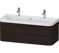 Bathroom Set Duravit Happy D.2 Plus Double washbasin, c-shaped unit with 2 drawers 1175mm Brushed Walnut HP4379O69690000