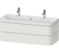 Bathroom Set Duravit Happy D.2 Plus Double washbasin, c-shaped unit with 2 drawers 1175mm Nordic white Satin Matt HP4379O39390000