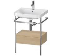 Bathroom Set Duravit Happy D.2 Plus Washbasin 1 hole, Metal console 1 drawer 575mm Mediterranean Oak HP4840O7171