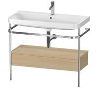 Bathroom Set Duravit Happy D.2 Plus Washbasin 1 hole, Metal console 1 drawer 975mm Mediterranean Oak HP4843O7171