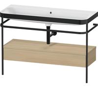 Bathroom Set Duravit Happy D.2 Plus Washbasin, c-bonded metal console, 1 drawer 1175mm Mediterranean Oak HP4744N71710000