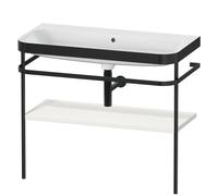 Bathroom Set Duravit Happy D.2 Plus Washbasin, c-bonded metal console, 1 shelf 975mm Nordic white Satin Matt HP4738N3939