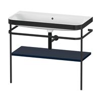 Bathroom Set Duravit Happy D.2 Plus Washbasin, c-bonded metal console, 1 shelf 975mm Satin Night Blue HP4738N9898
