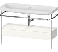 Bathroom Set Duravit Happy D.2 Plus Washbasin, Metal console, 1 drawer 1175mm White high gloss HP4844N22220000