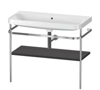 Bathroom Set Duravit Happy D.2 Plus Washbasin, Metal console 1 shelf 975mm Graphite Super Mat HP4838N8080