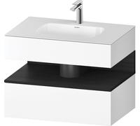 Bathroom Set Duravit Qatego 1-hole washbasin, 1 drawer, 1 illuminated niche 800mm Black Oak Matt/White Matt QA4785016180010