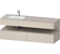 Bathroom Set Duravit Qatego 1-hole washbasin left, 2 drawers, 1 illuminated niche 1600mm Taupe Super Matt QA4795083830010