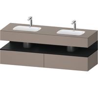 Bathroom Set Duravit Qatego 2 washbasins, 2 drawers, 1 illuminated niche 1600mm Black Oak Matt/Basalt Matt QA4797016430010