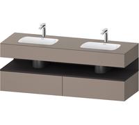 Bathroom Set Duravit Qatego 2 washbasins, 2 drawers, 1 illuminated niche 1600mm Graphite Super Mat/Basalt Matt QA4797080430010