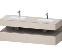 Bathroom Set Duravit Qatego 2 washbasins, 2 drawers, 1 niche 1600mm Basalt Matt/Taupe Matt QA4797043910000