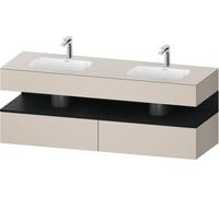 Bathroom Set Duravit Qatego 2 washbasins, 2 drawers, 1 niche 1600mm Black Oak Matt/Taupe Matt QA4797016910000