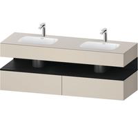 Bathroom Set Duravit Qatego 2 washbasins, 2 drawers, 1 niche 1600mm Black Oak Matt/Taupe Super Matt QA4797016830000