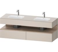 Bathroom Set Duravit Qatego 2 washbasins, 2 drawers, 1 niche 1600mm Marbled oak matt/Taupe Matt QA4797055910000