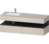 Bathroom Set Duravit Qatego Left-hand washbasin 1 hole, 2 drawers, 1 niche 1600mm Graphite Matt/Taupe Super Matt QA4795049830000