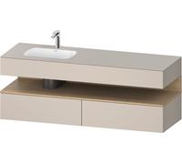 Bathroom Set Duravit Qatego Left-hand washbasin 1 hole, 2 drawers, 1 niche 1600mm Natural Oak Matt/Taupe Matt QA4795030910000