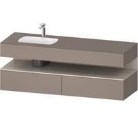 Bathroom Set Duravit Qatego Left-hand washbasin 1 hole, 2 drawers, 1 niche 1600mm Taupe Matt/Basalt Matt QA4795091430000