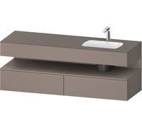 Bathroom Set Duravit Qatego Right washbasin 1 hole, 2 drawers, 1 illuminated niche 1600mm Basalt Matt QA4796043430010