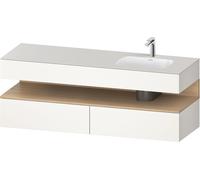 Bathroom Set Duravit Qatego Right washbasin 1 hole, 2 drawers, 1 illuminated niche 1600mm Natural Oak Matt/White Super Matt QA4796030840010