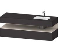 Bathroom Set Duravit Qatego Right washbasin 1 hole, 2 drawers, 1 illuminated niche 1600mm Taupe Matt/Graphite Super Mat QA4796091800010