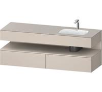 Bathroom Set Duravit Qatego Right washbasin 1 hole, 2 drawers, 1 illuminated niche 1600mm Taupe Matt QA4796091910010