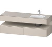 Bathroom Set Duravit Qatego Right washbasin 1 hole, 2 drawers, 1 illuminated niche 1600mm Taupe Super Matt/Taupe Matt QA4796083910010