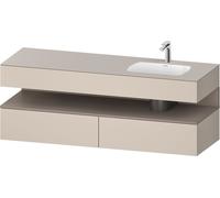 Bathroom Set Duravit Qatego Right washbasin 1 hole, 2 drawers, 1 niche 1600mm Basalt Matt/Taupe Matt QA4796043910000