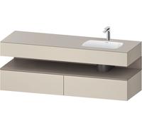 Bathroom Set Duravit Qatego Right washbasin 1 hole, 2 drawers, 1 niche 1600mm Basalt Matt/Taupe Super Matt QA4796043830000