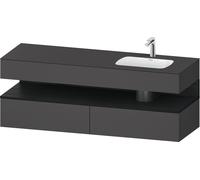 Bathroom Set Duravit Qatego Right washbasin 1 hole, 2 drawers, 1 niche 1600mm Black Oak Matt/Graphite Matt QA4796016490000