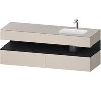 Bathroom Set Duravit Qatego Right washbasin 1 hole, 2 drawers, 1 niche 1600mm Black Oak Matt/Taupe Matt QA4796016910000