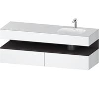 Bathroom Set Duravit Qatego Right washbasin 1 hole, 2 drawers, 1 niche 1600mm Graphite Super Mat/White Matt QA4796080180000