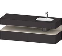 Bathroom Set Duravit Qatego Right washbasin 1 hole, 2 drawers, 1 niche 1600mm Taupe Super Matt/Graphite Super Mat QA4796083800000