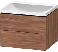 Bathroom Set Duravit Washbasin, 2 drawers 600mm Natural Walnut LC6950N79790000