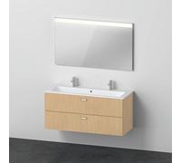 Bathroom Set Duravit XBase Double washbasin with vanity unit and mirror 1230mm Walnut Dark