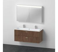 Bathroom Set Duravit XBase Double washbasin with vanity unit and mirror cabinet 1230mm Natural Oak