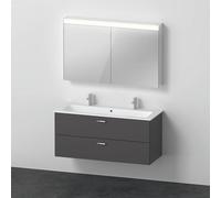 Bathroom Set Duravit XBase Vanity unit, Double washbasin, Mirror cabinet 1230mm Graphite Matt