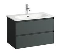 Bathroom Set Laufen LUA 2 drawer cabinet and sink, 1 hole 800x525x455mm Traffic grey