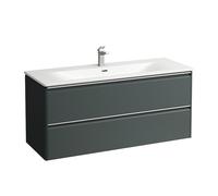 Bathroom Set Laufen PALACE Washbasin, vanity unit, 2 drawers, 1 hole, aluminium handles 1200x545mm Traffic Grey
