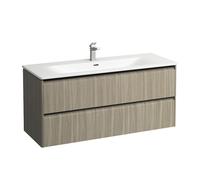 Bathroom Set Laufen PALACE Washbasin, vanity unit, 2 drawers, 1 hole, black handles 1200x545mm Bright Elm