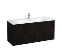 Bathroom Set Laufen PALACE Washbasin, vanity unit, 2 drawers, 1 hole, black handles 1200x545mm Dark Elm
