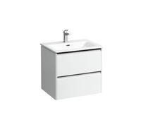 Bathroom Set Laufen PALACE Washbasin, vanity unit, 2 drawers, 1 hole, black handles 600x545mm RAL